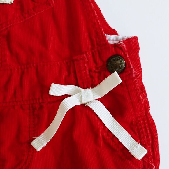 Oshkosh Red Lightweight Corduroy Overalls size 6 Months - Picture 5 of 9